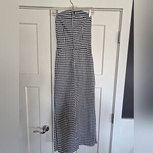 Chic Black and White Gingham Jumpsuit